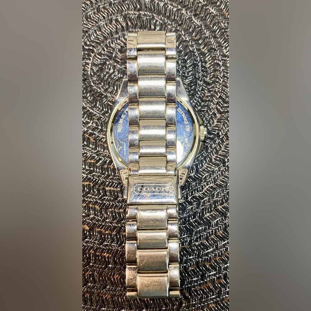 Coach Silver-Tone Mother of Pearl Crystal Bezel Watch - Picture 5 of 10